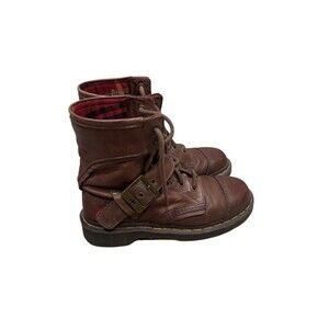 Dr Doc Martens Men’s Triumph 1460 Moto Buckle Boot Sz 5 EU 37 Brown Leather Rare